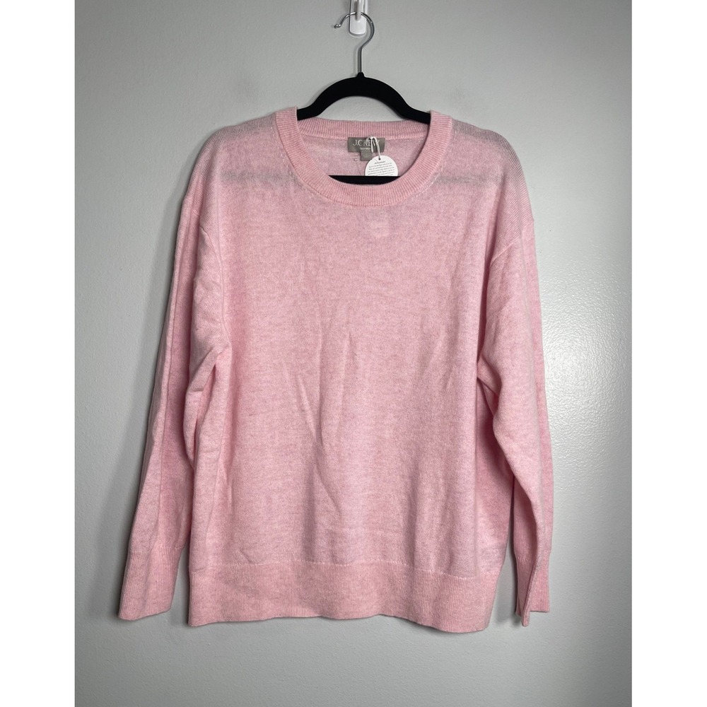 J.CREW Cashmere Relaxed Crewneck Sweater Small Pink‎ NEW Luxury Soft Cozy CB905 - Picture 2 of 10